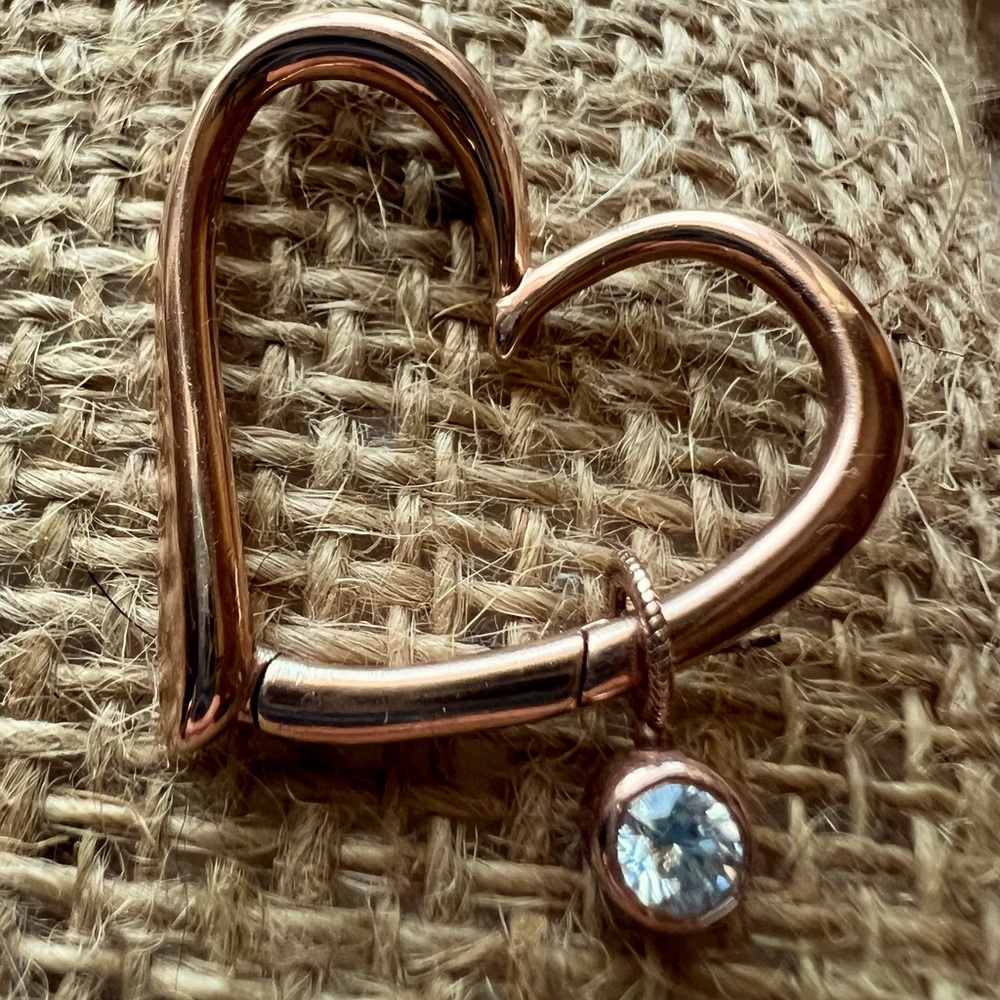 Rose Gold Heart Pendant with genuine diamond Charm